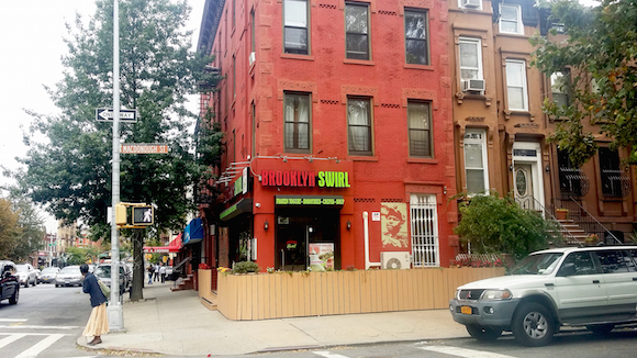 Brooklyn Swirl was set up in 2012 as Bedford-Stuyvesant's first frozen yogurt establishment by Jean Alerte.  (By Saif Alnuweiri, NYCityLens)
