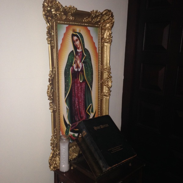 A portrait of Lady of Guadalupe in the prayer space of St. Paul's Lutheran Church. 