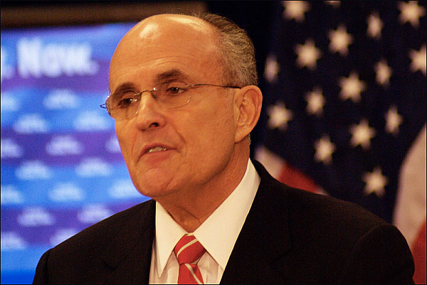 Rudy Giuliani at a 2008 event in Nashua, New Hampshire.  (Courtesy of Mark Nozell via Flickr)