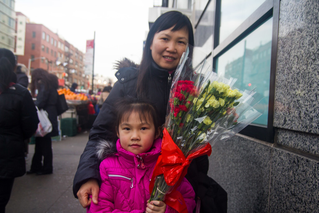 Vicky Xiang and her daughter prepared for the Lunar New Year by getting flowers to decorate their homes