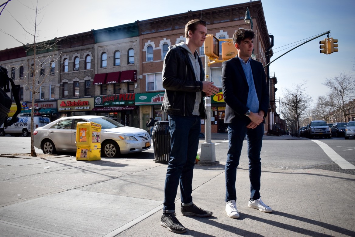 Cyrus Summerlin, left, and Max Hellerstein, right, hope to make a TV series about mom-and-pop pizzerias across the country 