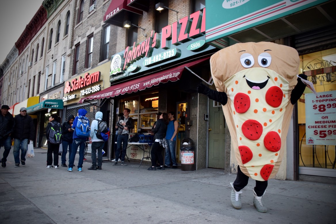 "I get to let my inner six-year-old out," said Derrick, Hossain, the man behind Pushy, the mascot for Push For Pizza. Pushy has been with the app from the beginning.
