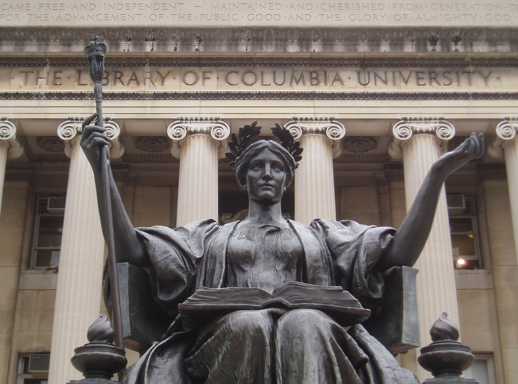 The Alma Mater statue on Columbia University's campus. (Creative Commons)