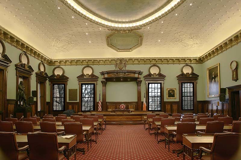 The New York City Council Chambers. Photograph by Glenn Castellano.