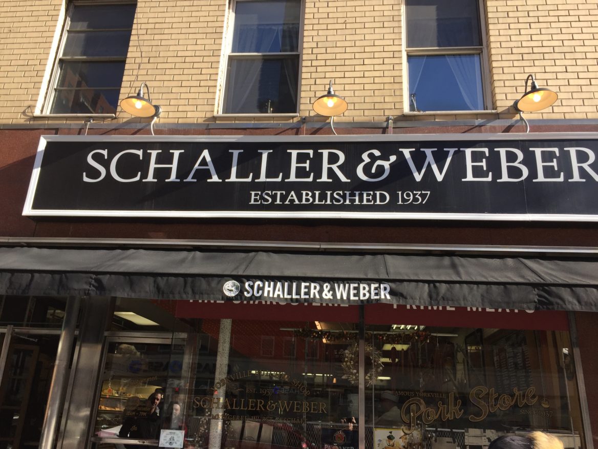 The Schaller & Weber shop located on the corner 86th Street and Second Avenue