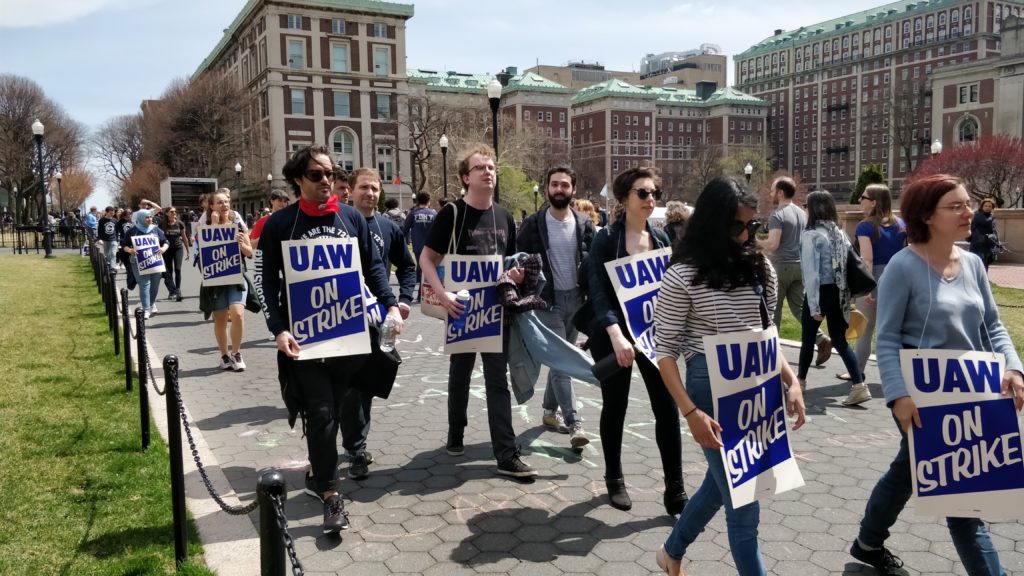 Columbia Graduate Students Walk Out in a Protest Over Unionization NY