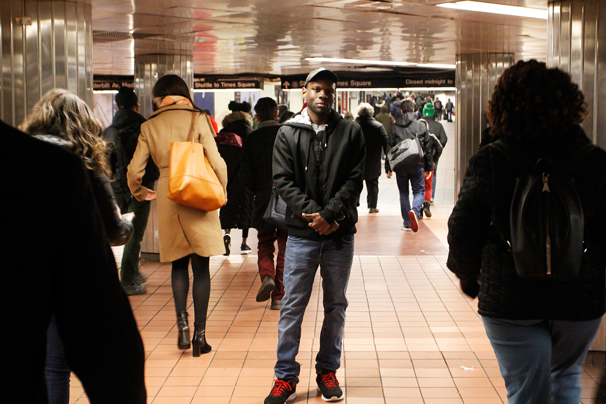 Derrick Richard at the Grand Central subway station. (Monique LeBrun/ NY City Lens)
