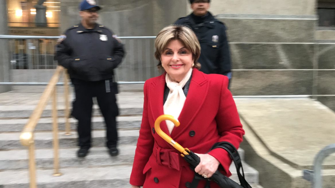 Gloria Allred leaves the courthouse Tuesday afternoon. / Photo by Caroline Chen for NY City Lens