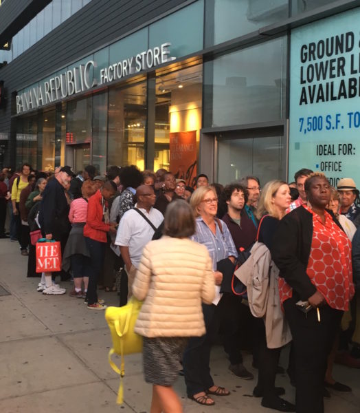 Hundreds of people were lined up around the block an hour before doors opened at the Apollo Theatre.