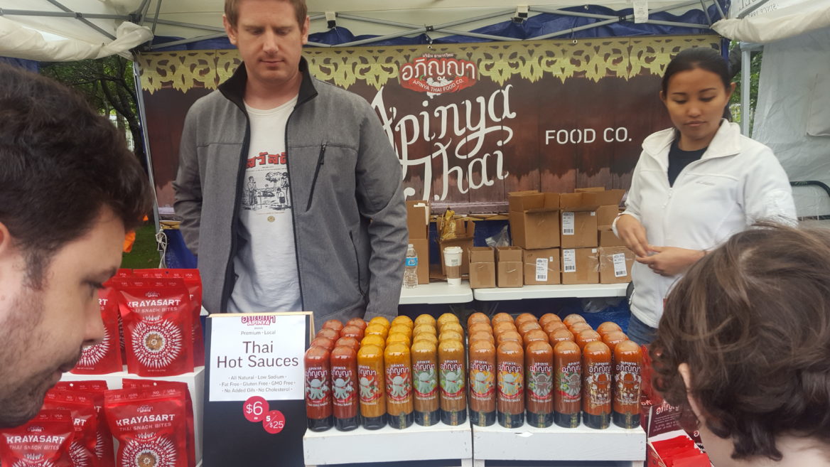 Ethnic sauces on sale.