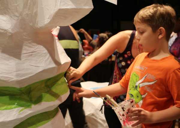Orri working on his monster.