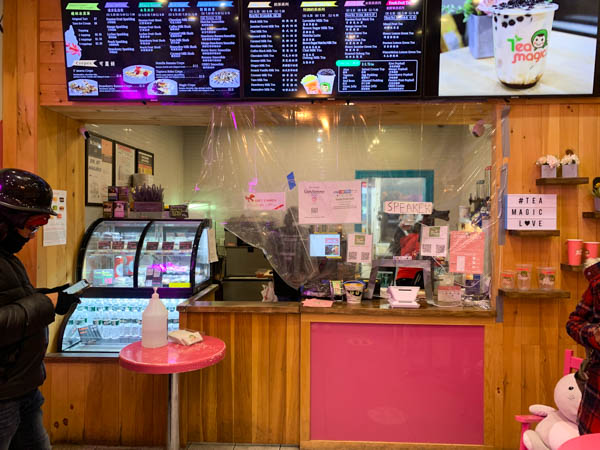 Bubble tea store, Tea Magic located on UWS has vinyl curtains that separate employees from the customer dining area. Feb.8, 2022