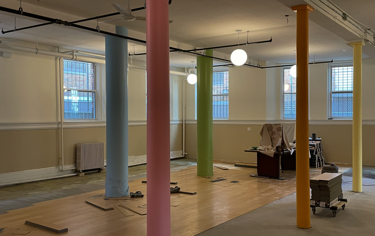 Trinity Place Shelter, a LGBTQ+ youth shelter currently under renovations, on Tuesday, March 22, 2022. Credit: Luke Cregan for NY City Lens.